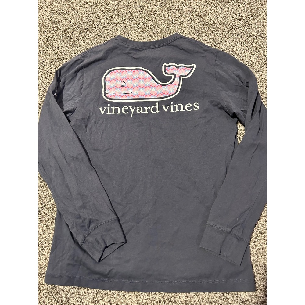 Kk38 Vineyard‎ Vines Boys' Long Sleeve Graphic Tee Shirt Size M (12-14) Whale